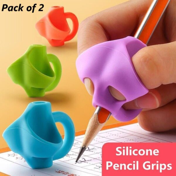 Pack of 2 Silicone Children Pencil Holder for Two fingers grip