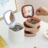 1Pcs Jewelry Organizer 360 Degree Round Rotating Jewelry Storage Box - Multi Color