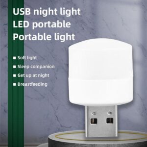 USB LED Night Light | Mini Round Night Light | Computer Mobile Power Charging Stylish