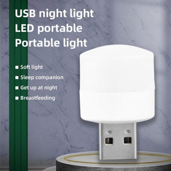 USB LED Night Light | Mini Round Night Light | Computer Mobile Power Charging Stylish