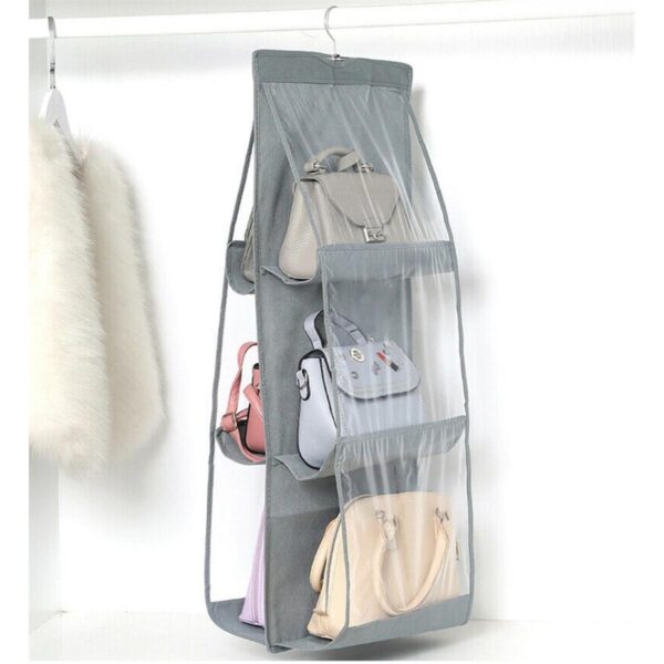 6 Pockets Anti-Dust Hanging Purse Organizer Bag