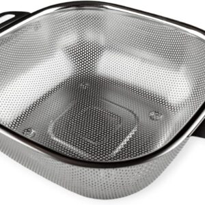 Stainless Steel Food Strainer Square Shape With Handle, Vegetable and Fruit Washing Strainer, Kitchen Steel Mesh Strainer Colander