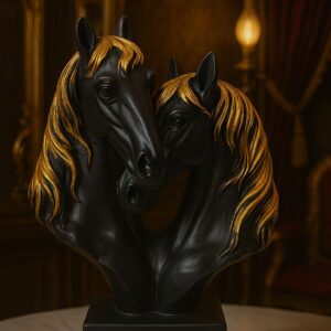 Bond Horse Sculpture Black Gold
