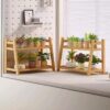 2-Tier Countertop Bamboo Shelf Storage Rack, Kitchen Cup Holder Organizer Small