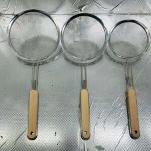 STAINLESS STEEL JUICE AND MILK STRAINER WOODEN HANDLE