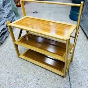 3-Tier Folding Bamboo Multi-Purpose Desktop Display Organizer Rack